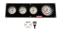 QuickCar Racing Products Extreme 3-1 Gauge Panel Assembly with Oil Pressure, Water Temperature, Water Pressure, and Tachometer, 3-3/8 Inch White Face with Warning Light