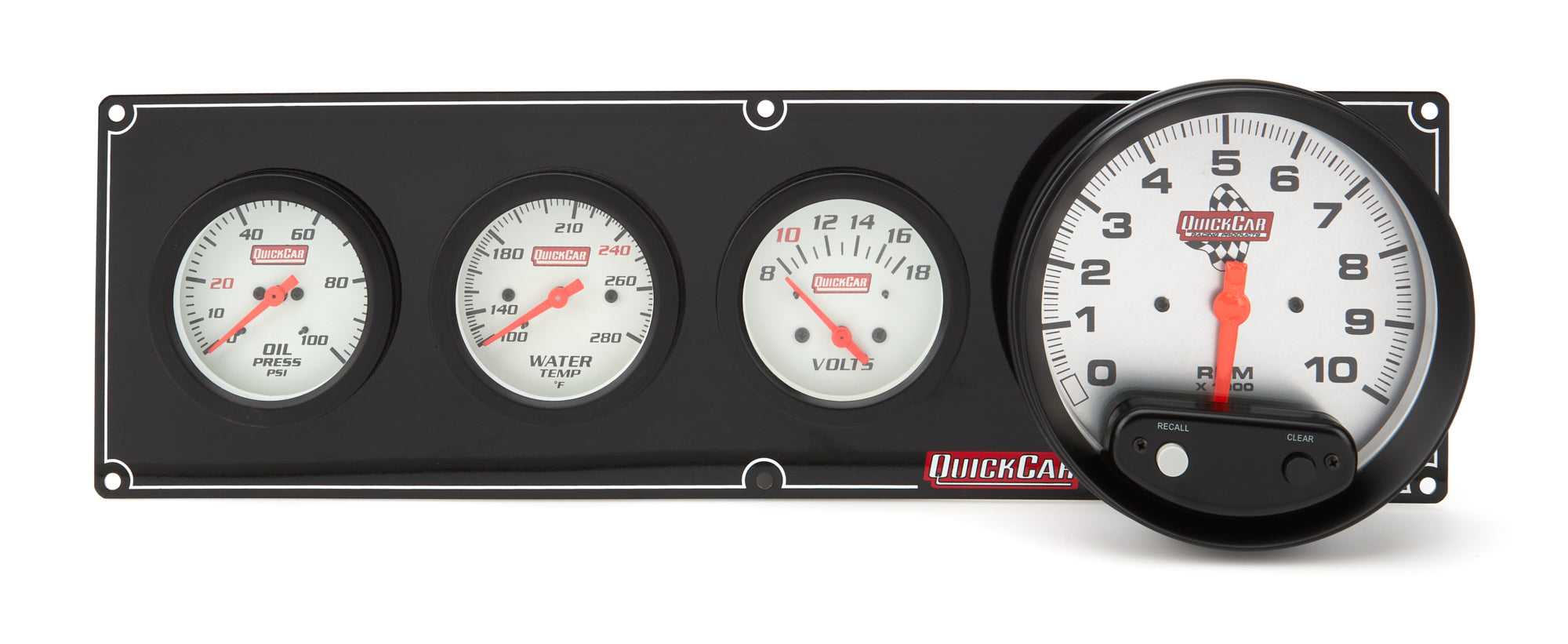 QUICKCAR Racing Products Extreme 3-1 Oil Pressure Water Temperature Voltmeter Tachometer Gauge Panel Assembly