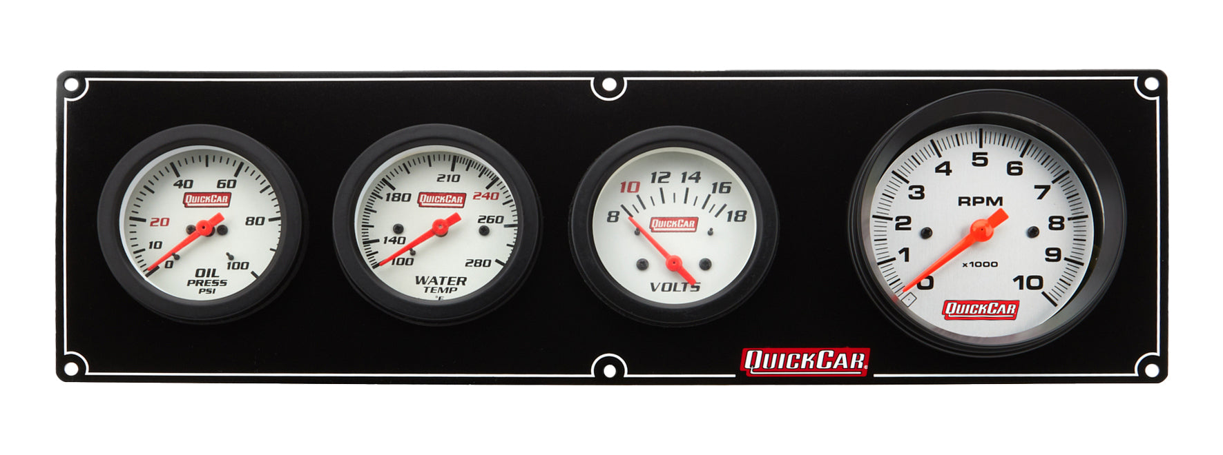 QuickCar Racing Products Extreme 3-1 Oil Pressure, Water Temperature, Volt Meter, and Tachometer Gauge Panel Assembly