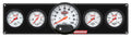 QuickCar Racing Products Extreme 4-1 Panel with Tachometer and Pressure Gauges, 2-5/8 Inch Diameter, White Face, Black Finish, Model 61-7756