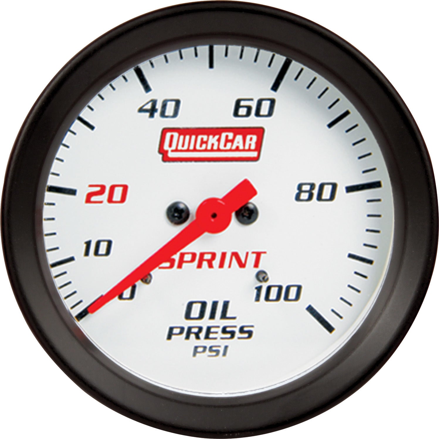 QuickCar Racing Products QRP611-6004 Oil Pressure Gauge 0-100 psi Mechanical Analog 2-5/8 Inch White Face