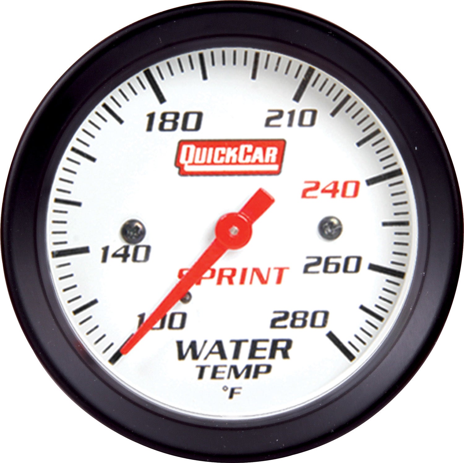 QuickCar Racing Products QRP611-6005 Water Temperature Gauge for Sprint Cars, 100-280°F, Mechanical, Analog, 2-5/8 Inch White Face