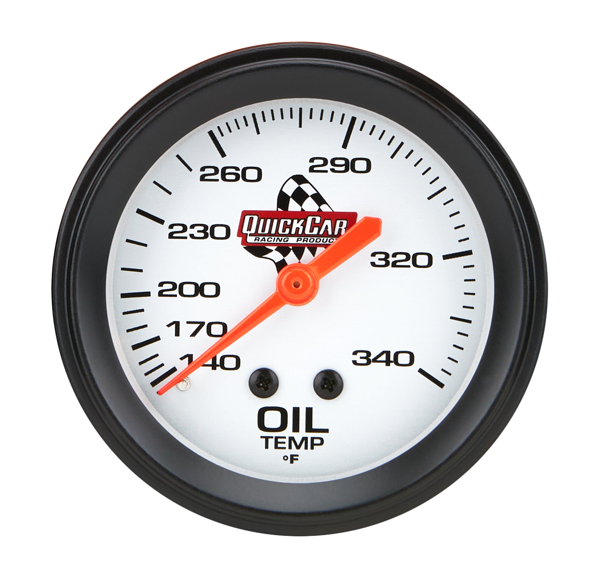 QuickCar Racing Products QRP611-6009 Oil Temperature Gauge, 140-340°F, Mechanical, Analog, 2 5/8 Inch Diameter, Silver Face