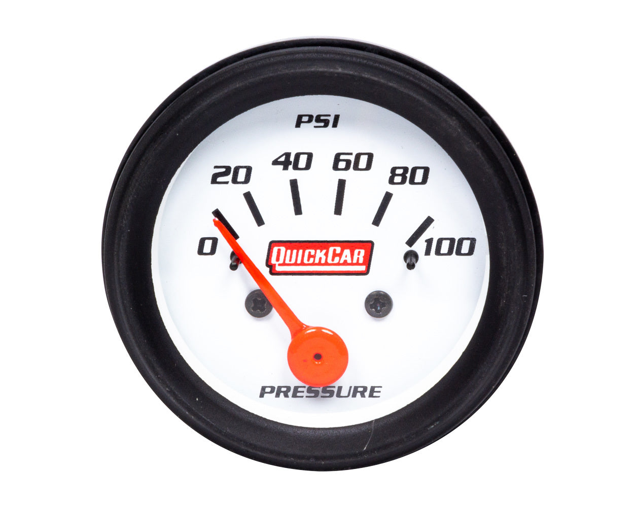 QuickCar Racing Products Oil Pressure Gauge 0-100 psi Mechanical Analog 2-1/16 Inch White Face