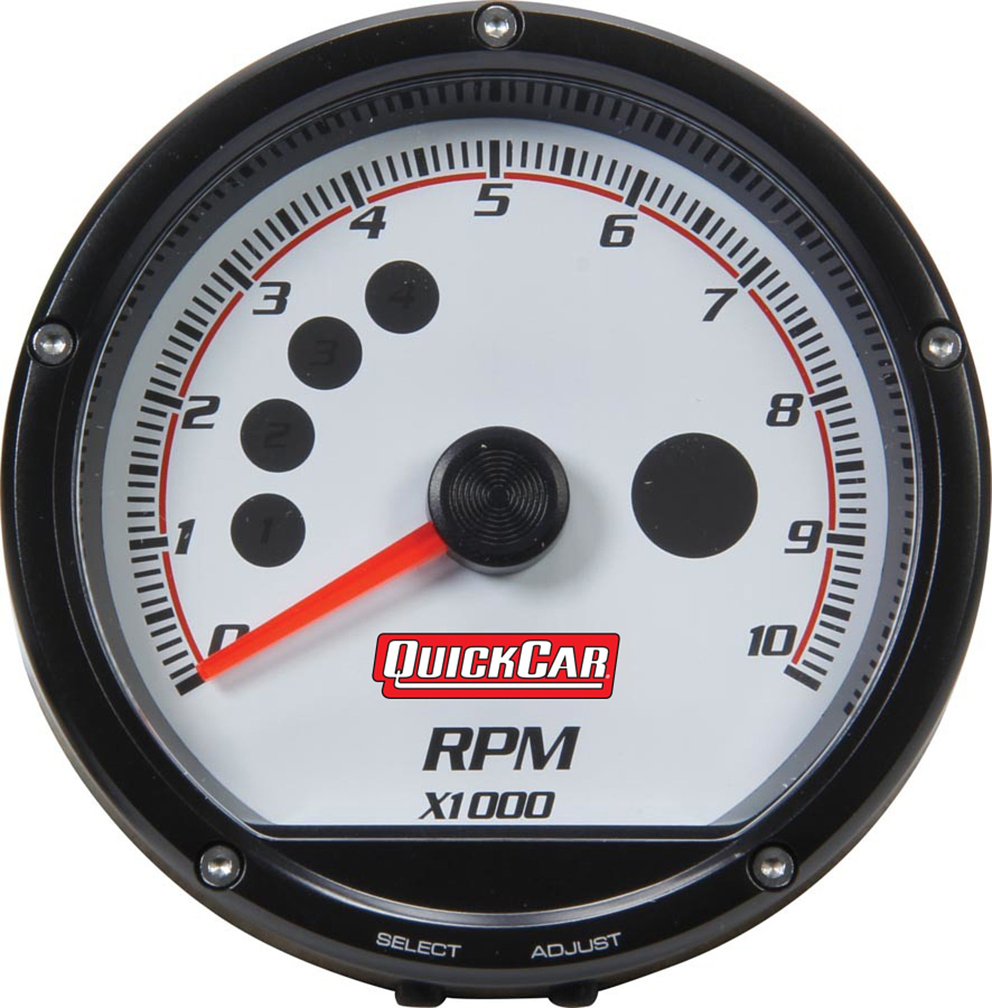 QuickCar Racing Products QRP63-001 Redline Multi-Recall Tachometer with 10,000 RPM Range, 3-inch White Face Dial, and Shift Light