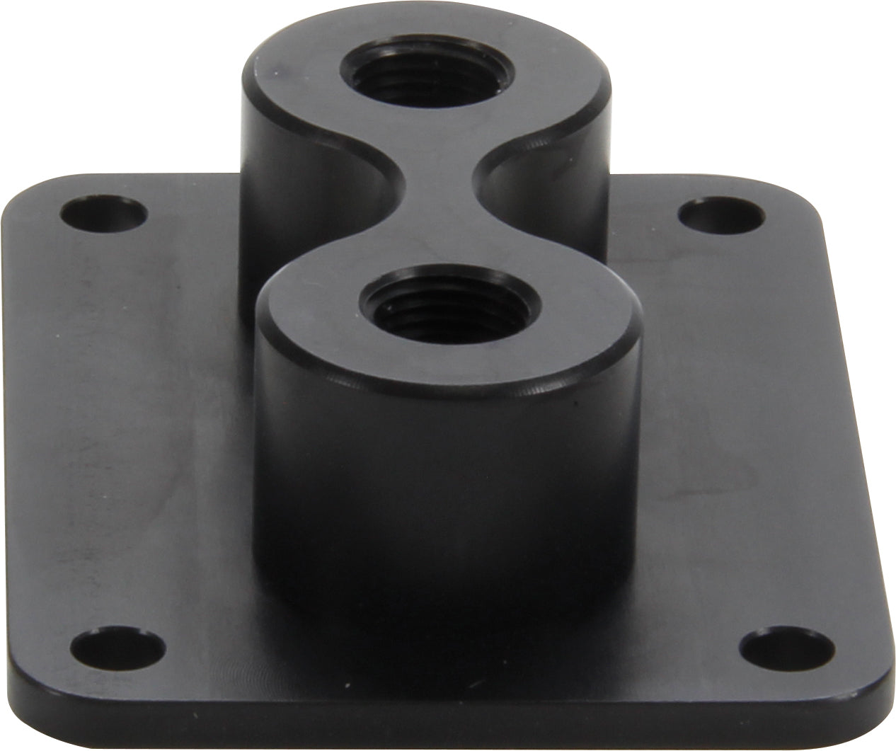 QUICKCAR RACING PRODUCTS Firewall Junction 2 Hole 1/8 in NPT Aluminum Black Anodized
