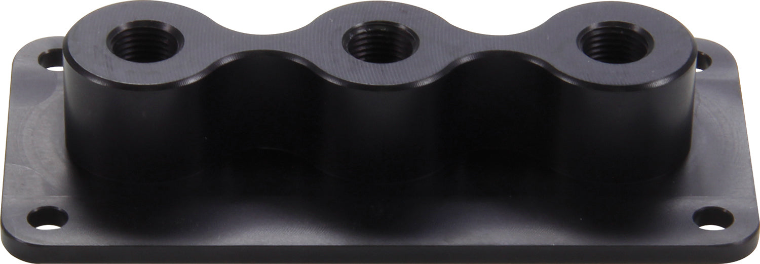 QuickCar Racing Products Firewall Junction 3 Hole 1/8 in NPT Aluminum Black Anodized