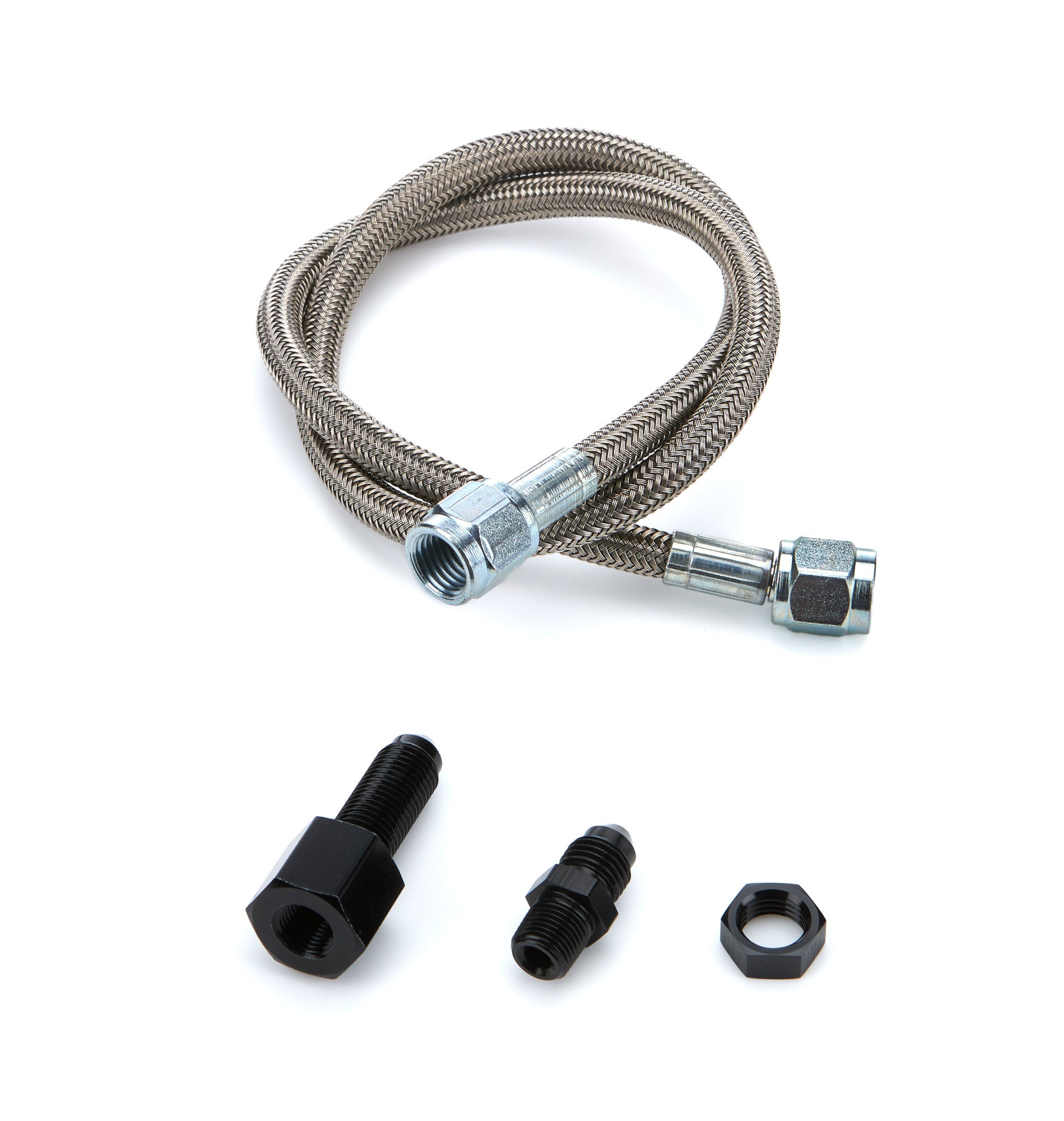 QUICKCAR RACING PRODUCTS QRP63-71024 Line Kit 24 Inch Steel Braided with 4 AN Fittings