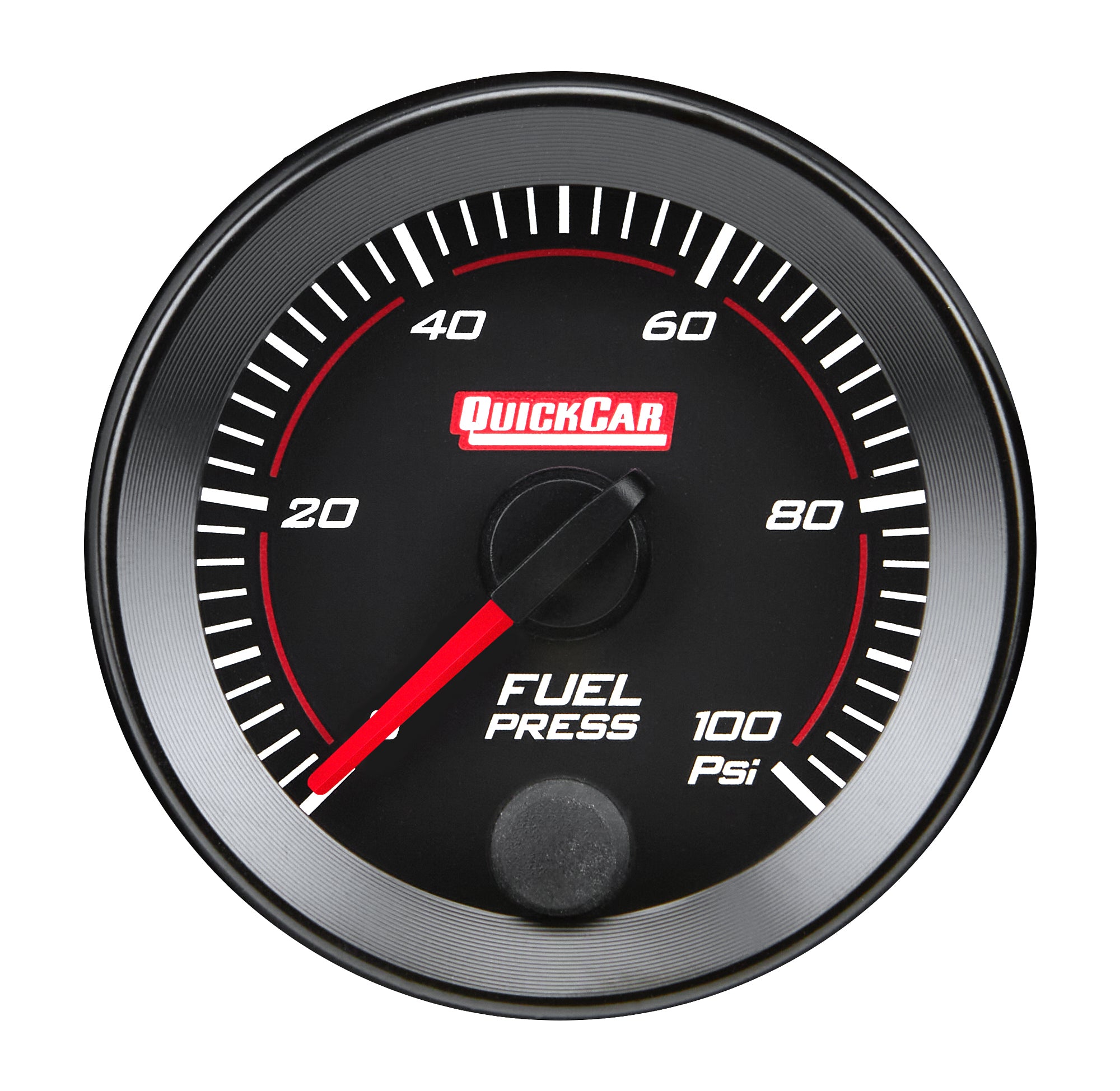 QuickCar Racing Products 65-005 RedLine Fuel Pressure Gauge 0-100 psi Electric Analog 2-1/16 Inch Black Face