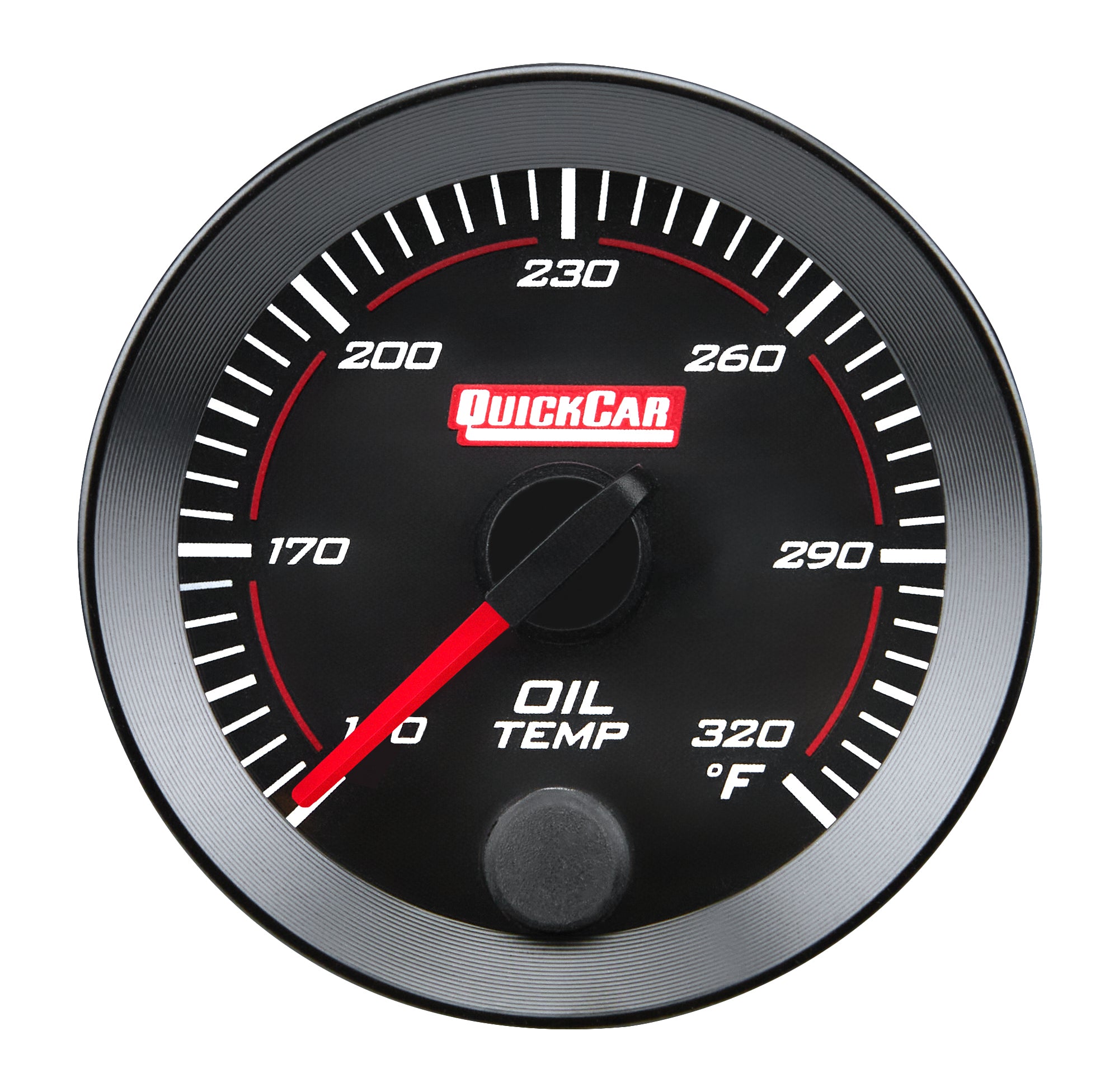 QuickCar Racing Products QRP65-009 RedLine Oil Temperature Gauge 2-1/16 Inch Black Face 140-320°F