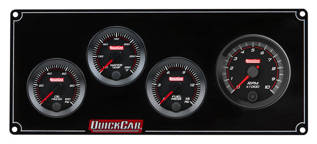 QuickCar Racing Products QRP65-3042 RedLine Gauge Panel Assembly with Oil Pressure, Water Temperature, Fuel Pressure, and Tachometer