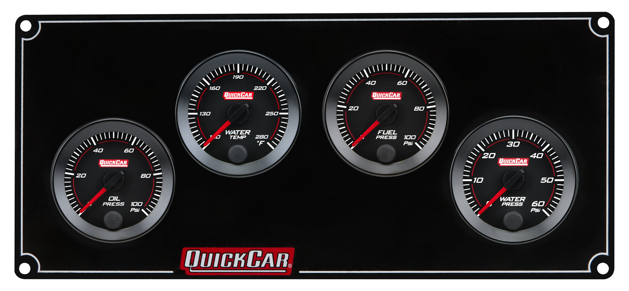 QuickCar Racing Products RedLine Panel 65-4028 Oil Pressure Water Temperature Fuel Pressure Volt Meter Kit