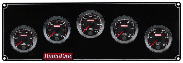 QuickCar Racing Products QRP65-5037 RedLine Gauge Panel Assembly with Oil Pressure, Water Temperature, Oil Temperature, Fuel Pressure, and Voltmeter