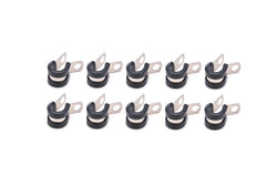 QUICKCAR RACING PRODUCTS Adel Line Clamp 3/8 Inch ID Rubber-Lined Aluminum Set of 10