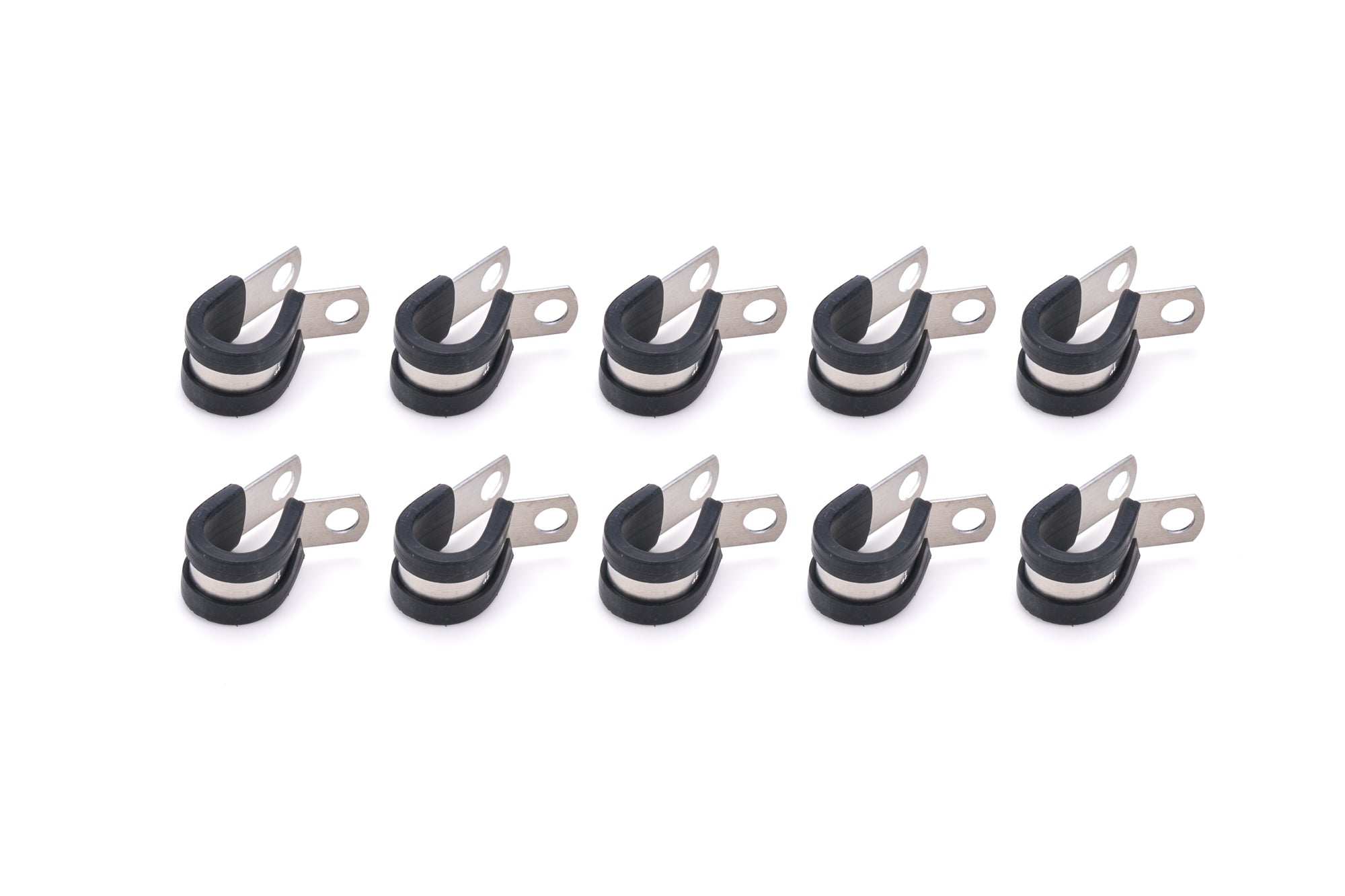 QUICKCAR RACING PRODUCTS Adel Line Clamp 0.5 Inch ID Aluminum Rubber Lined Set of 10