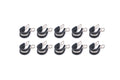 QUICKCAR RACING PRODUCTS Adel Line Clamp 0.625 Inch ID Aluminum Rubber Lined Set of 10