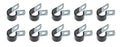 QUICKCAR RACING PRODUCTS Alum Line Clamps 1/2 Inch Diameter Rubber-Lined Steel Set of 10