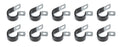 QUICKCAR RACING PRODUCTS Alum Line Clamps 3/4 Inch, Rubber Lined Steel, Set of 10