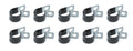 QUICKCAR RACING PRODUCTS Alum Line Clamps 1 Inch Diameter, Rubber Lined Steel, Set of 10