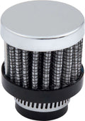 QuickCar Racing Products 66-9381 Clamp-On Breather Element with 1/2 Inch OD Tube, Reusable Steel, Chrome Finish