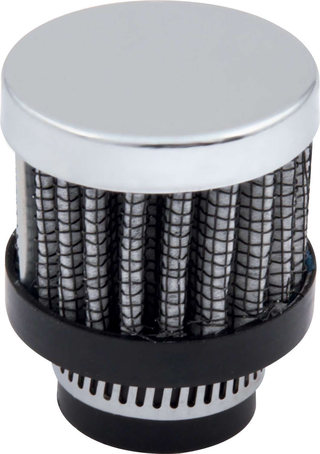 QuickCar Racing Products 66-9381 Clamp-On Breather Element with 1/2 Inch OD Tube, Reusable Steel, Chrome Finish