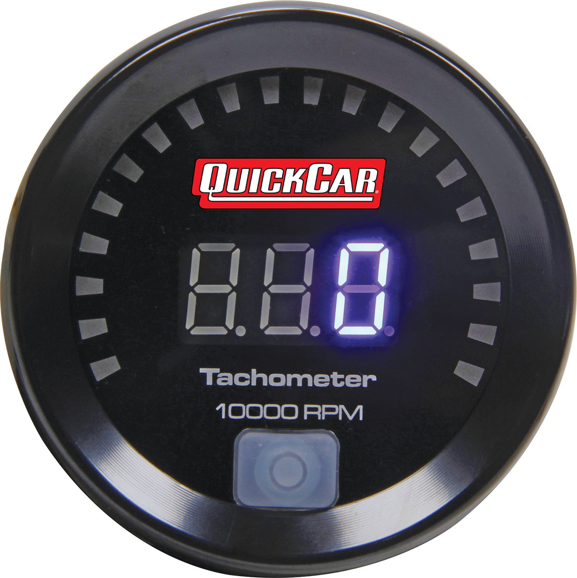 QuickCar Racing Products 67-001 Digital Tachometer with 9990 RPM Range, 2-1/16 Inch Diameter, Black Face