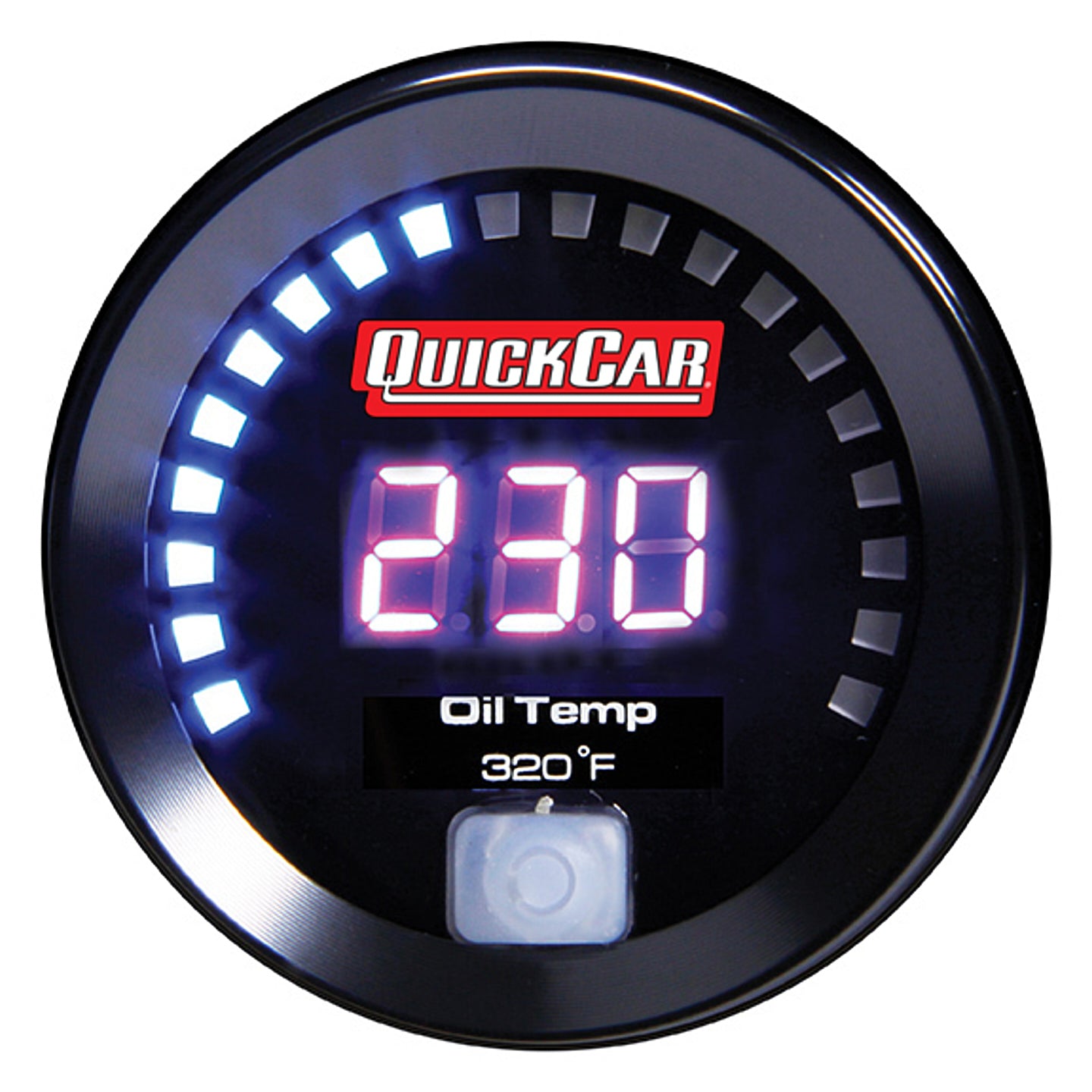 QuickCar Racing Products QRP67-009 Digital Oil Temperature Gauge 100-320°F, 2-1/16 Inch Black Face, Electric and Digital Display