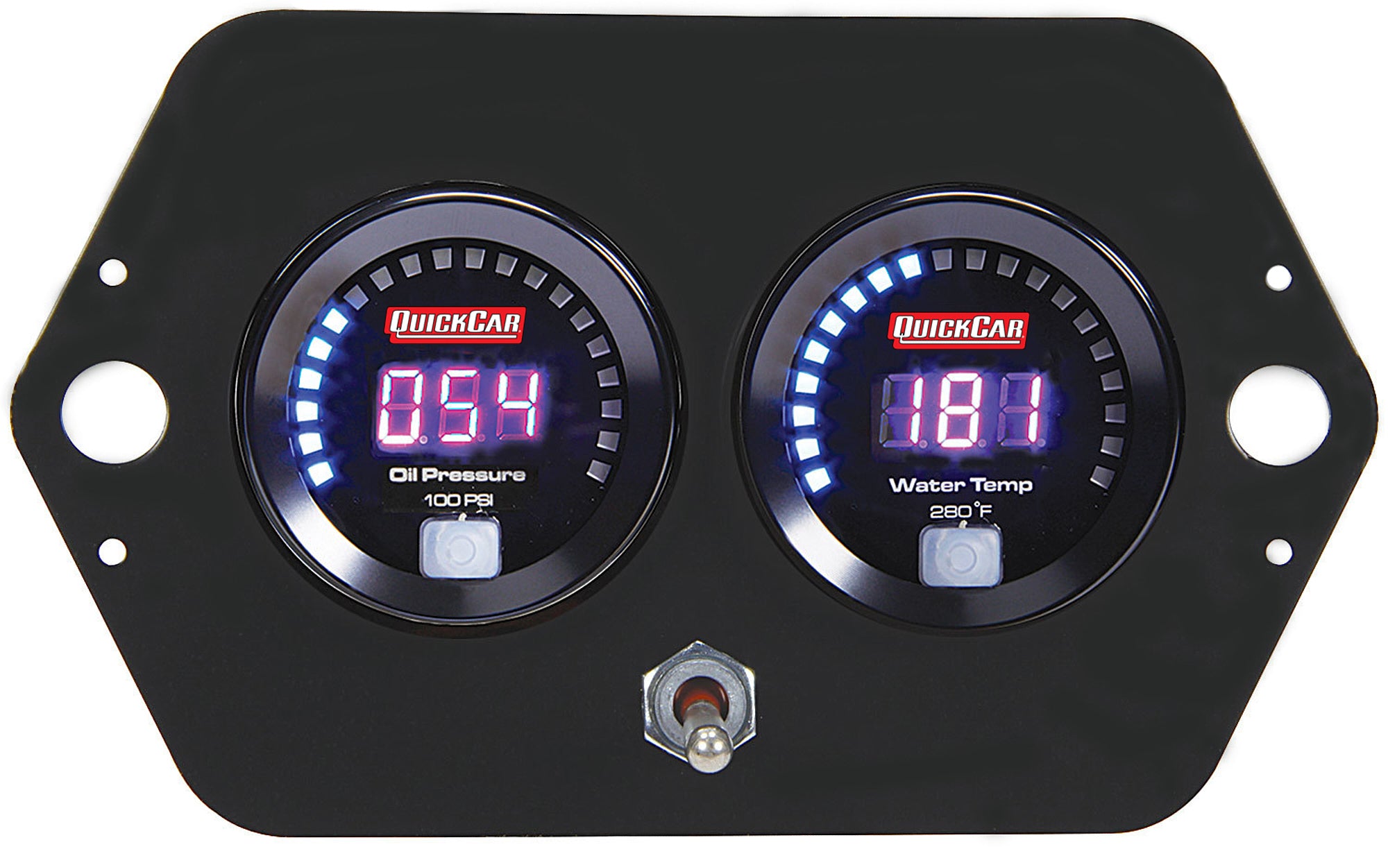 QUICKCAR RACING PRODUCTS QRP67-2005 Digital 2-Gauge Panel Open Wheel Oil Pressure and Water Temperature Black Face Kit