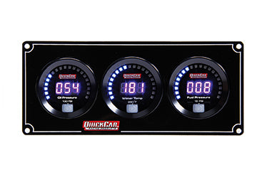 QuickCar Racing Products Digital 3-Gauge Panel Assembly for Oil Pressure, Water Temperature, and Fuel Pressure