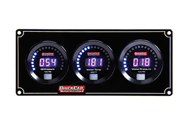QuickCar Racing Products Digital 3-Gauge Panel Assembly for Oil Pressure, Water Temperature, and Water Pressure