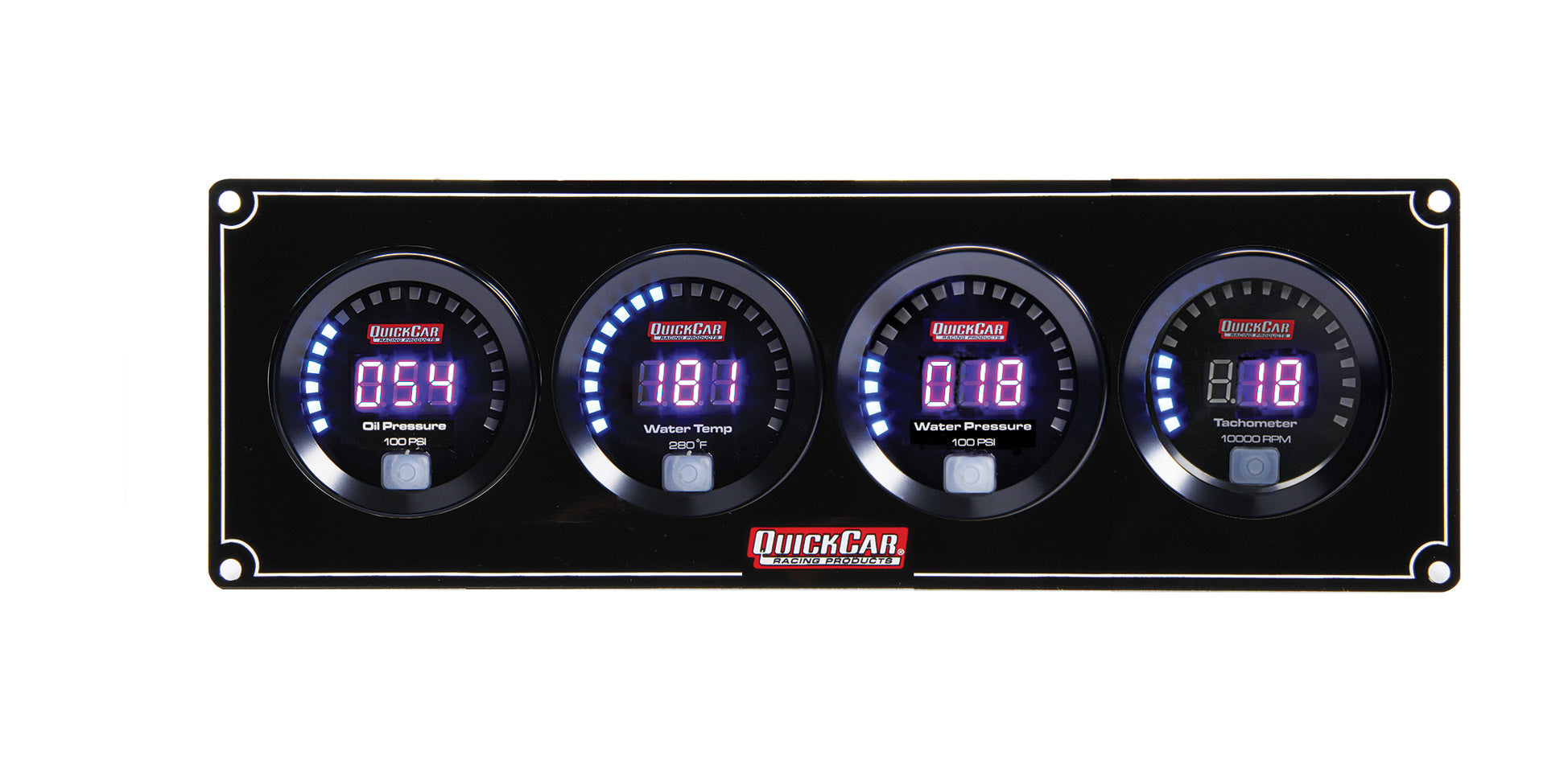 QUICKCAR RACING PRODUCTS Digital 3-1 Gauge Panel Assembly with Oil Pressure, Water Temperature, Water Pressure, and Tachometer
