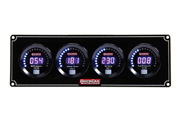 QuickCar Racing Products Digital 4-Gauge Panel Assembly QRP67-4021 with Oil Pressure, Water Temperature, Oil Temperature, and Fuel Pressure Gauges