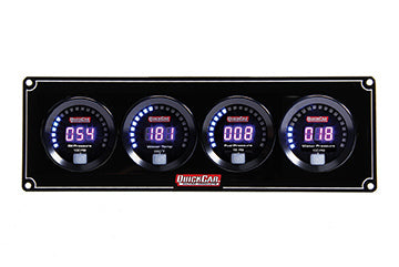 QuickCar Racing Products QRP67-4026 Digital 4-Gauge Panel Assembly with Oil Pressure, Water Temperature, Fuel Pressure, and Water Pressure Gauges
