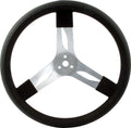 QuickCar Racing Products 68-001 15-Inch Aluminum Steering Wheel with Black Rubberized Grip and 3-Spoke Design