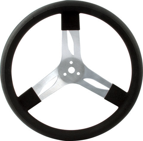 QuickCar Racing Products 68-002 17-Inch Aluminum Steering Wheel with Black Rubberized Grip