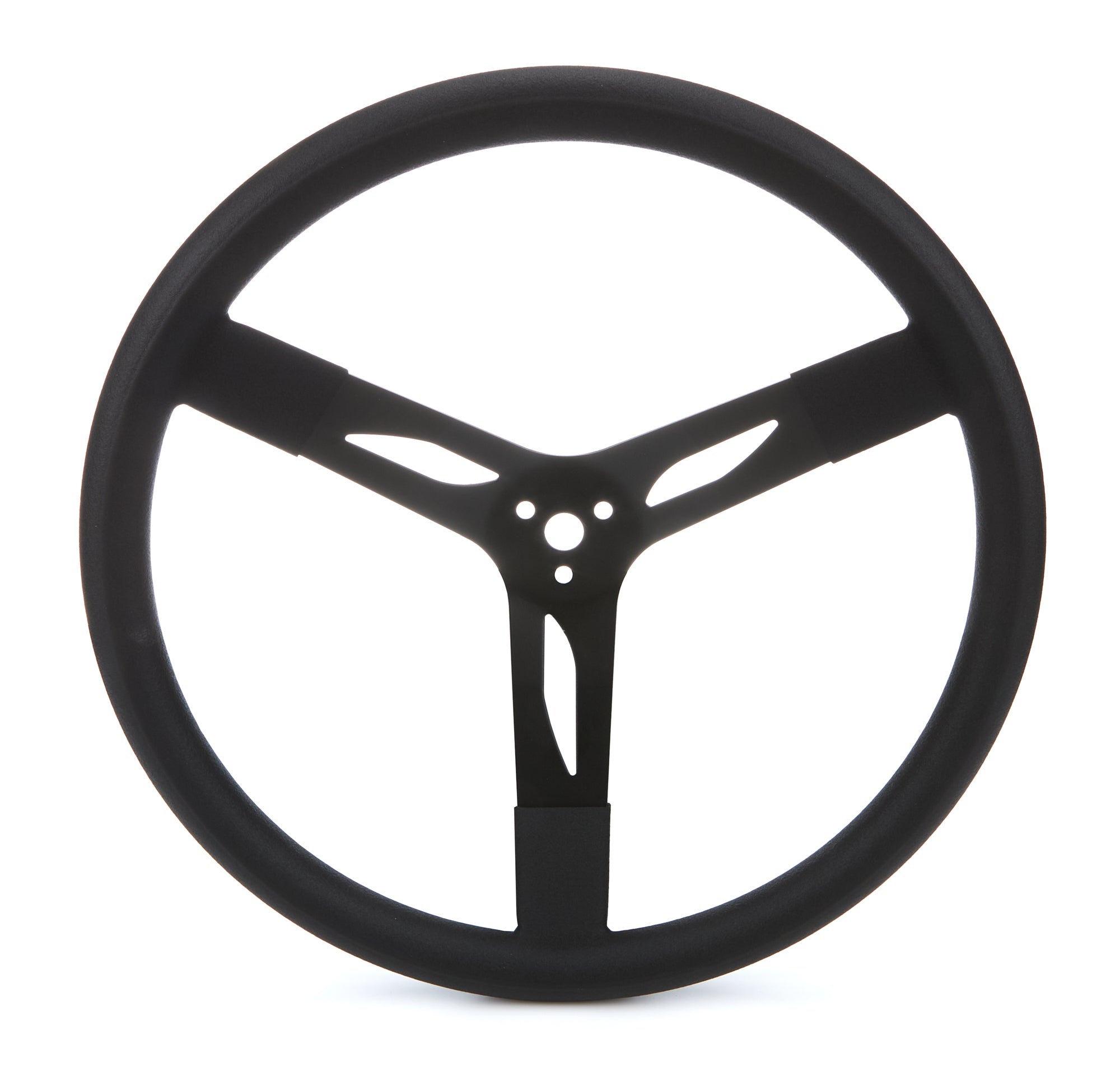 QuickCar Racing Products 68-004 17-Inch Steel Steering Wheel with Black Rubberized Grip and 3-Spoke Design