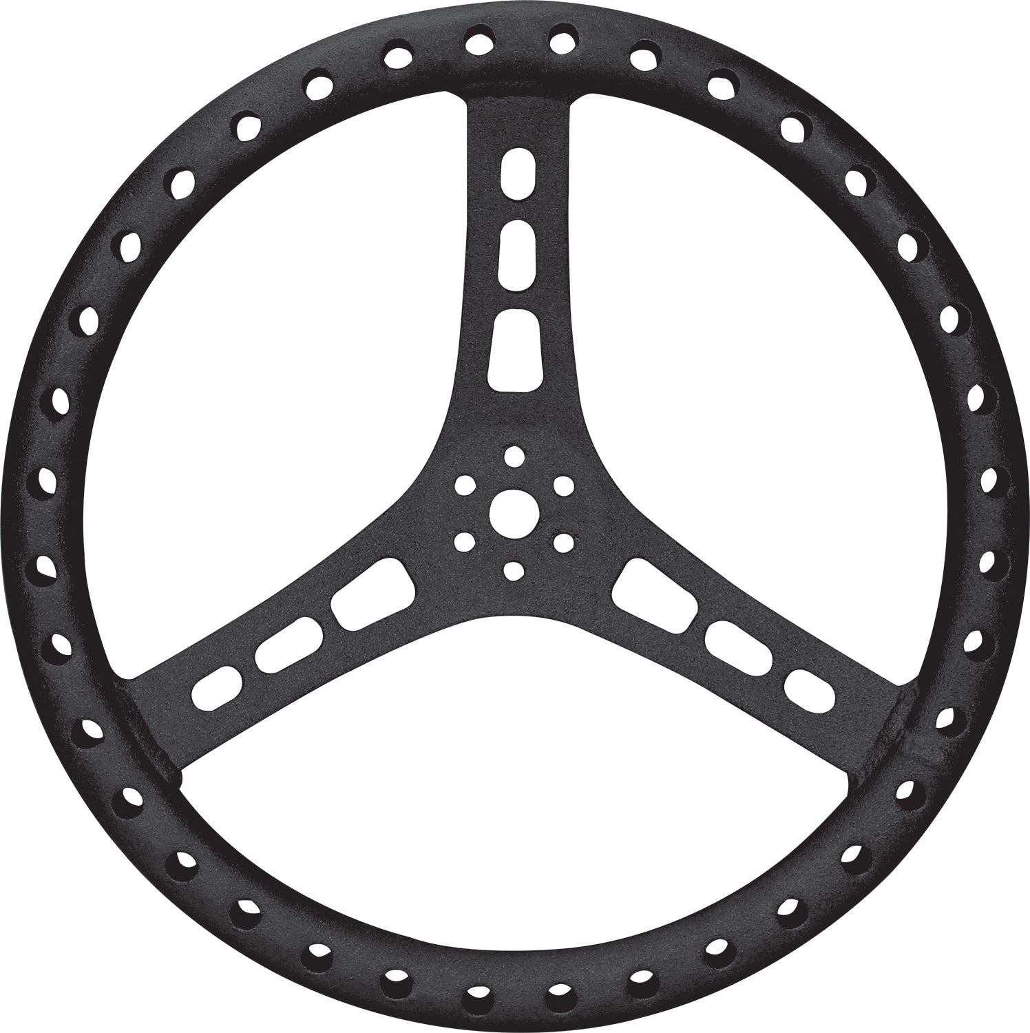QuickCar Racing Products 68-006 15 Inch Aluminum Steering Wheel with Black Powder Coat Finish
