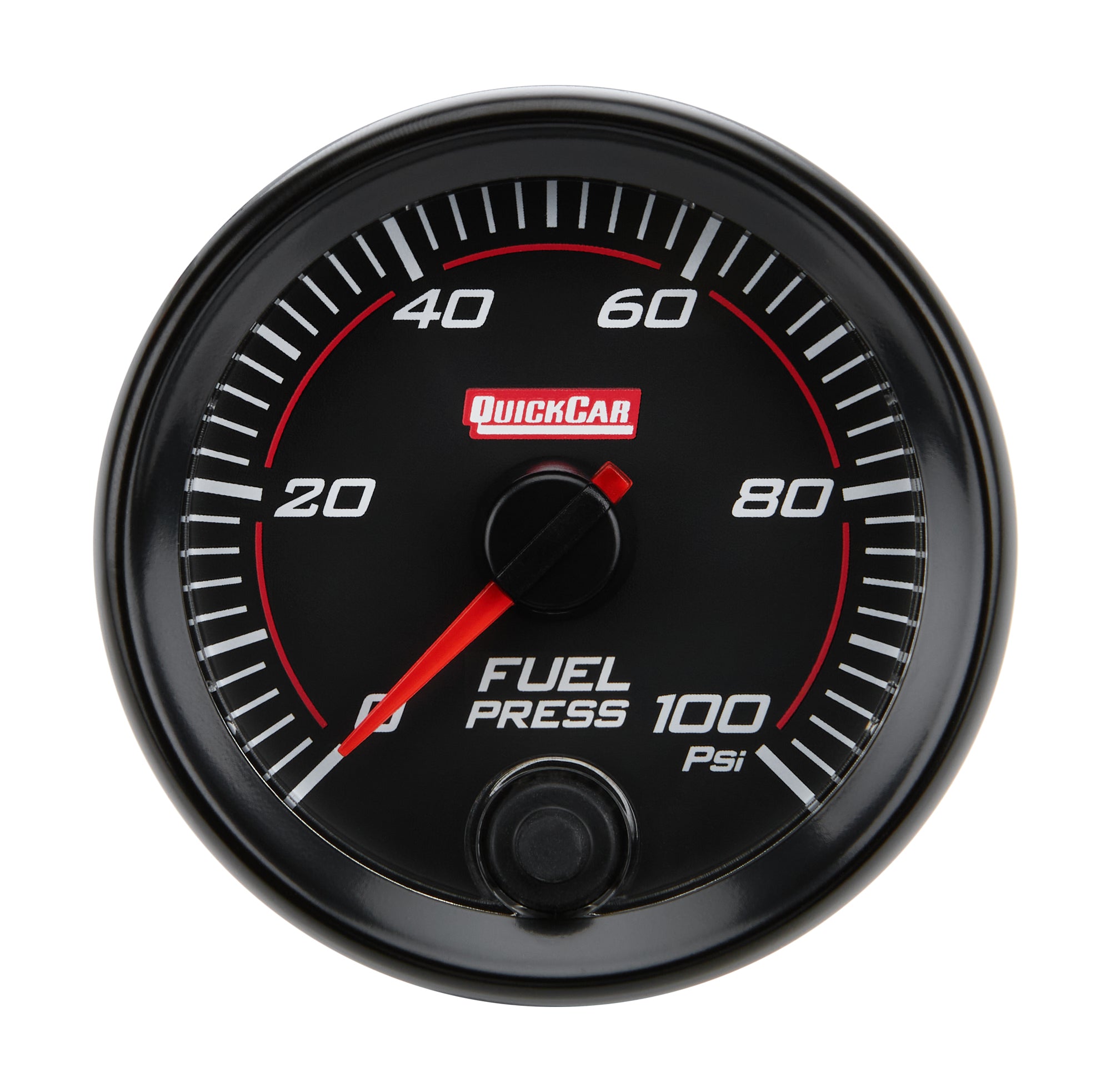 QUICKCAR RACING PRODUCTS QRP69-005 RedLine Fuel Pressure Gauge 0-100 psi, 2-5/8 Inch Diameter, Electric Analog with Full Sweep, Black Face
