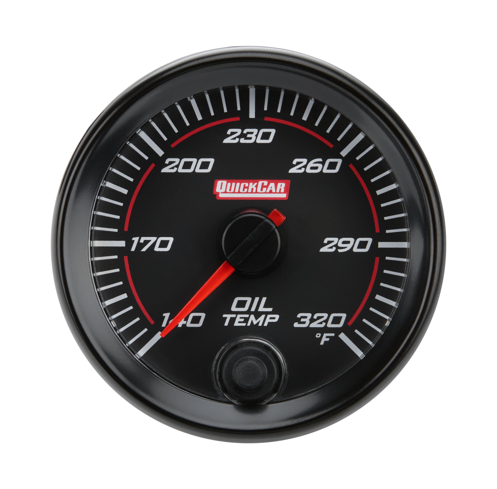 QuickCar Racing Products QRP69-009 Redline Oil Temperature Gauge 140-320°F Electric Analog 2-5/8 inch Black Face