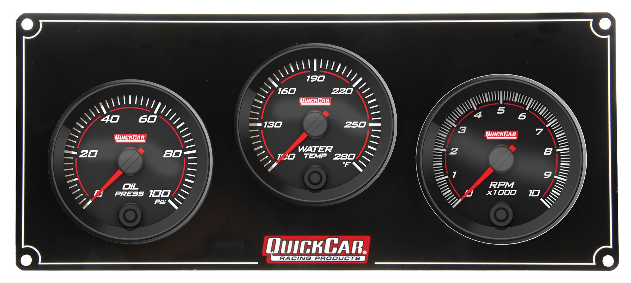 QuickCar Racing Products Redline 69-2231 Gauge Panel Assembly with Oil Pressure, Water Temperature, and Recall Tachometer