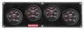 QUICKCAR Racing Products 69-4027 Redline 4-Gauge Panel Assembly with Oil Pressure, Oil Temperature, Volt, and Water Temperature Gauges