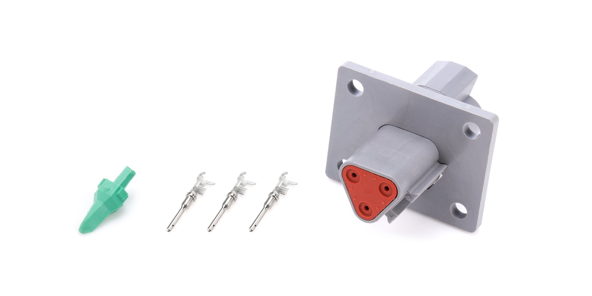 QUICKCAR RACING PRODUCTS 71-337 Deutsch 3-Pin Male Electrical Connector with Flange