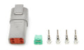 QUICKCAR Racing Products 71-341 Deutsch 4-Pin Male Electrical Connector with Housing, Pins, and Wedge Locks