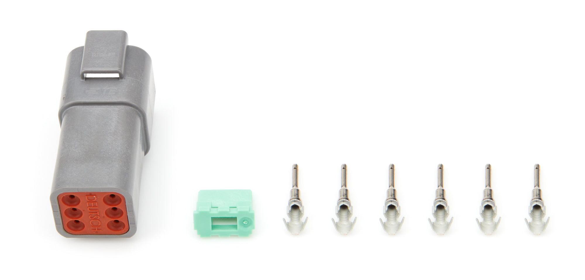 QUICKCAR RACING PRODUCTS 71-361 Deutsch 6-Pin Male Electrical Connector with Housing, Pins, and Wedge Locks