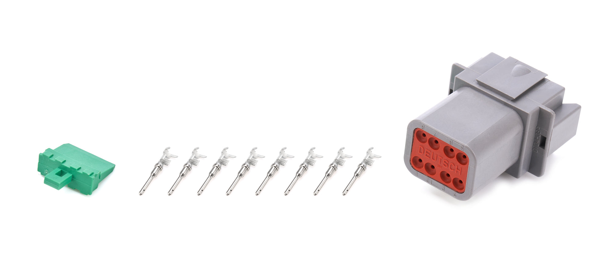 QUICKCAR RACING PRODUCTS QRP71-381 Deutsch 8-Pin Male Electrical Connector with Housing, Pins, and Wedge Locks