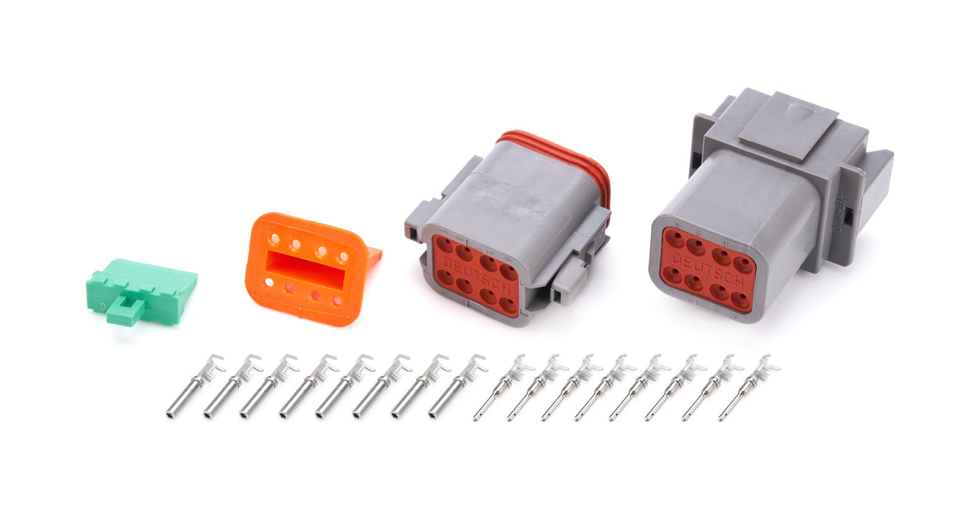 QUICKCAR RACING PRODUCTS Deutsch 71-382 8-Pin Male Electrical Connector with Flange and Wedge Locks