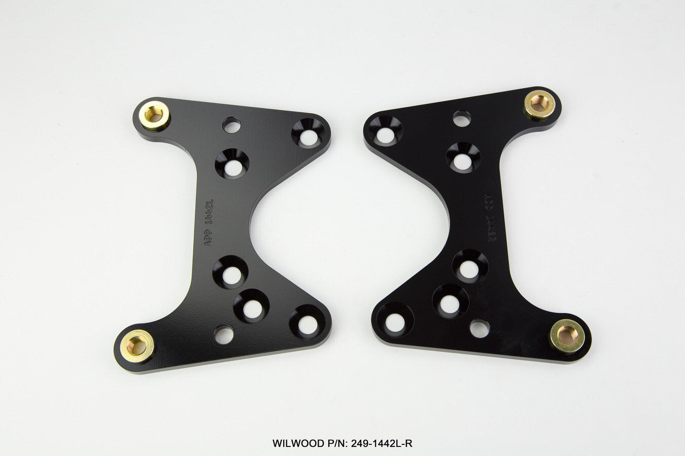 Wilwood 249-1442L/R Front Brake Caliper Bracket for 1971-1978 Ford Mustang II and Pinto with 10.75 Inch Rotor, Aluminum, Black Anodized