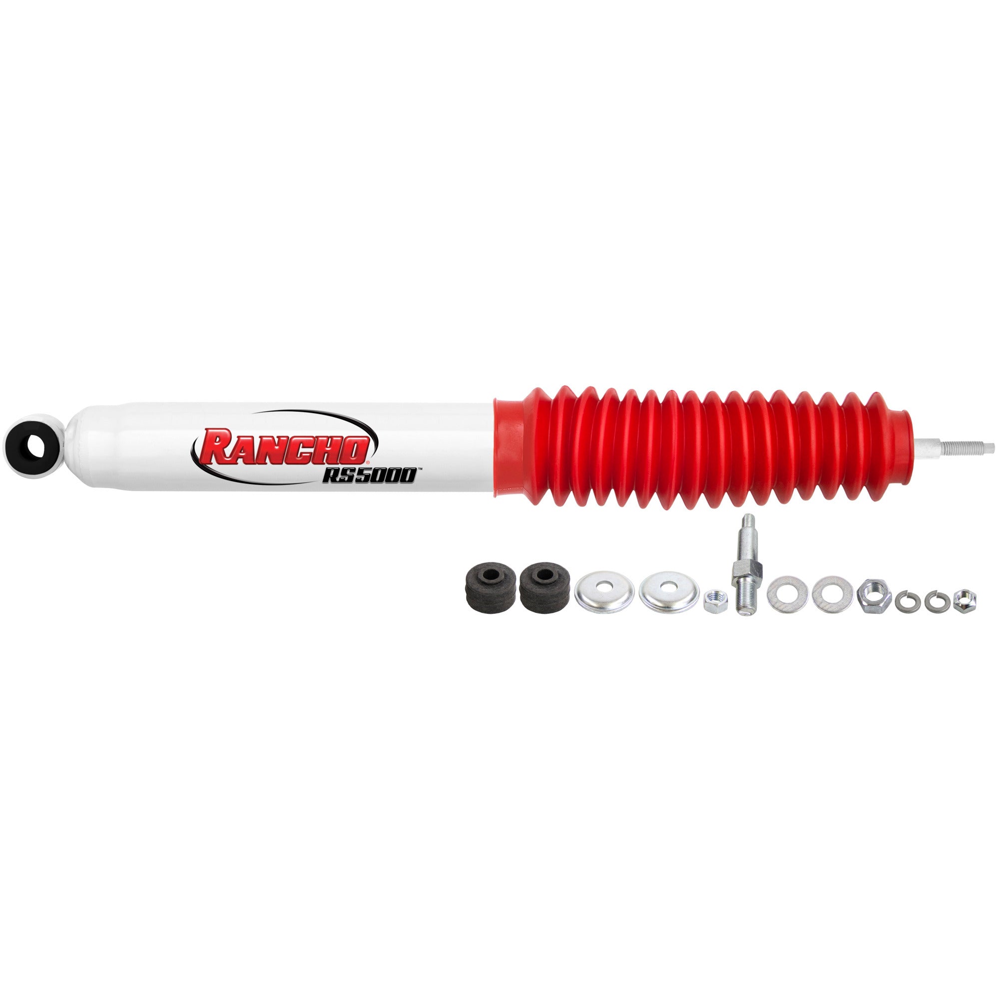 RANCHO RS5405 Gas Cell Steering Stabilizer for Trucks and SUVs, 12.81 Inch Compressed, 21.75 Inch Extended, 2.17 Inch Diameter Steel Tube