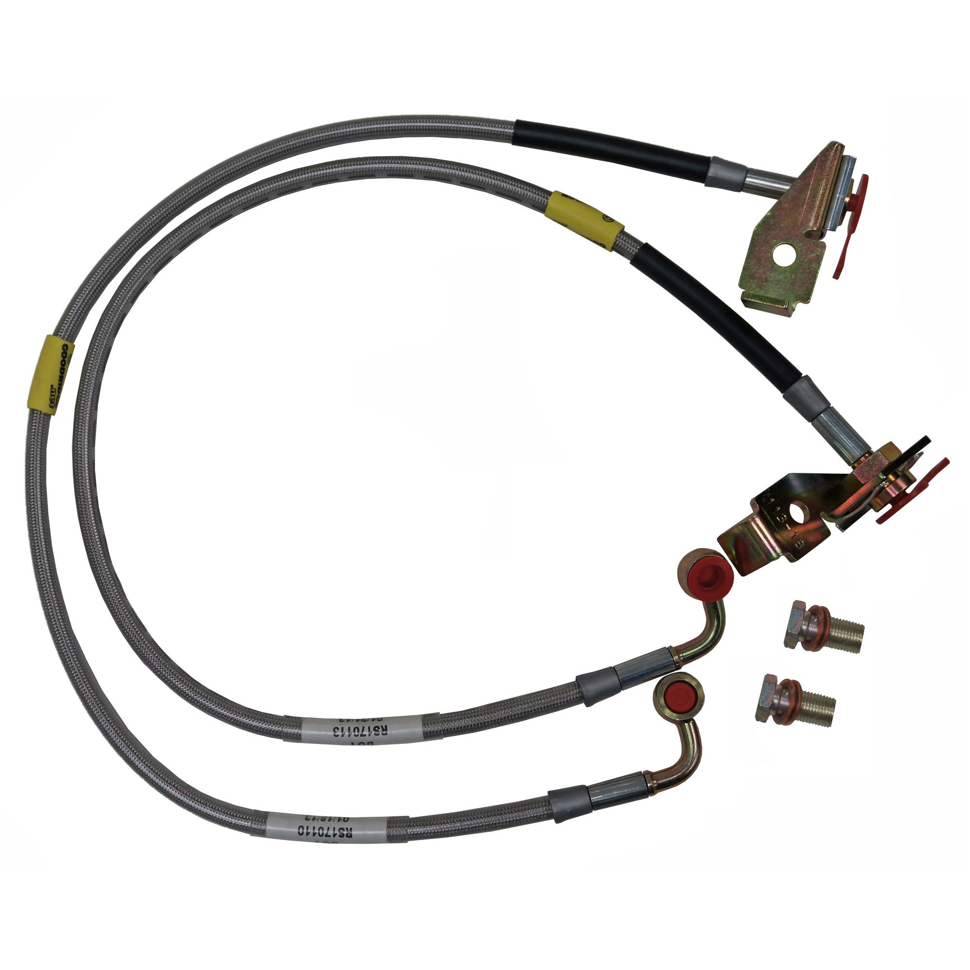 RANCHO RS6247 Front Brake Lines for Jeep Wrangler JK 2007-2016, Braided Stainless Steel, 24.5 Inches Length