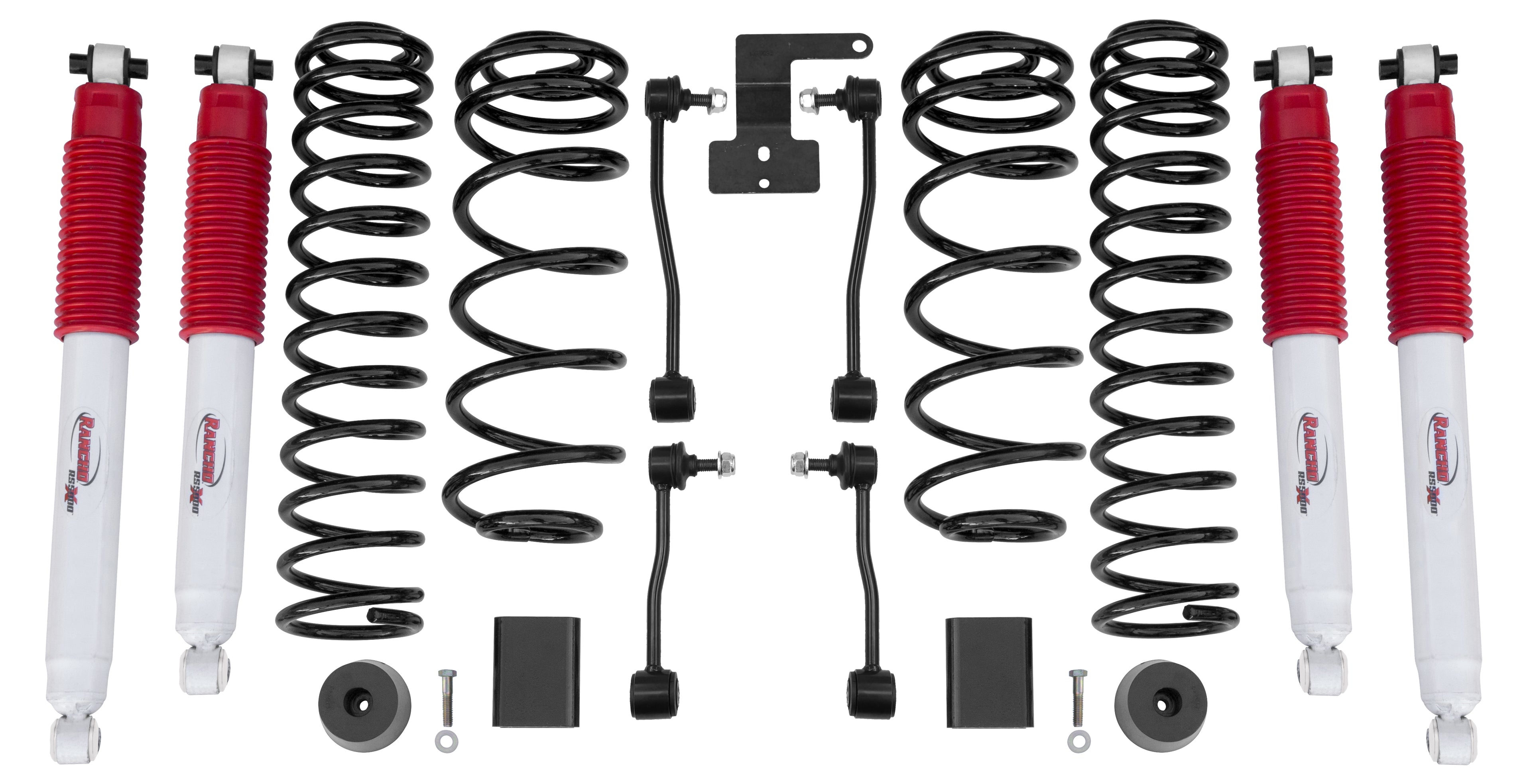 RANCHO RS66121BR5 Suspension Lift Kit for Jeep Wrangler JL, 3-Inch Lift, Hardware, Shocks, Springs